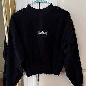 Madhappy Cropped Black Crew Neck Sweater